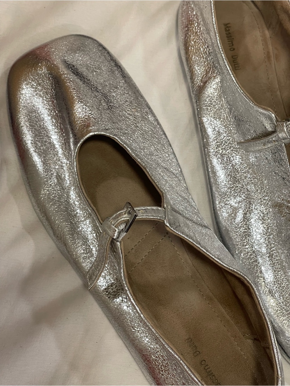 Massimo Dutti Silver Metallic Flats - Picture 7 of 16